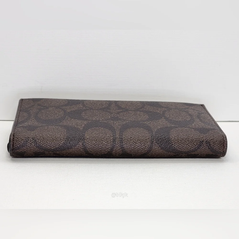 Coach Men's Leather/Coated Canvas Universal Phone Wallet *Brown/Black* NWOT